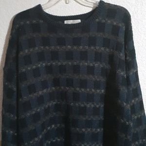 Vintage blue woven grandpa sweater.